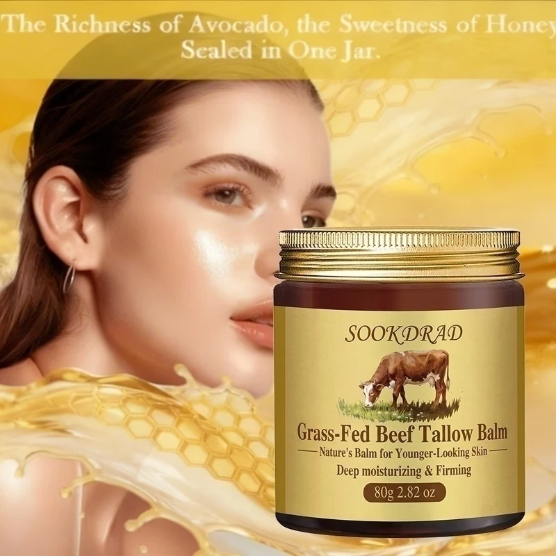 Grass-Fed Beef Tallow Balm, Deep Moisturize, Elbows/Knees, Dry Skin, Home Care, 80g/2.82oz
