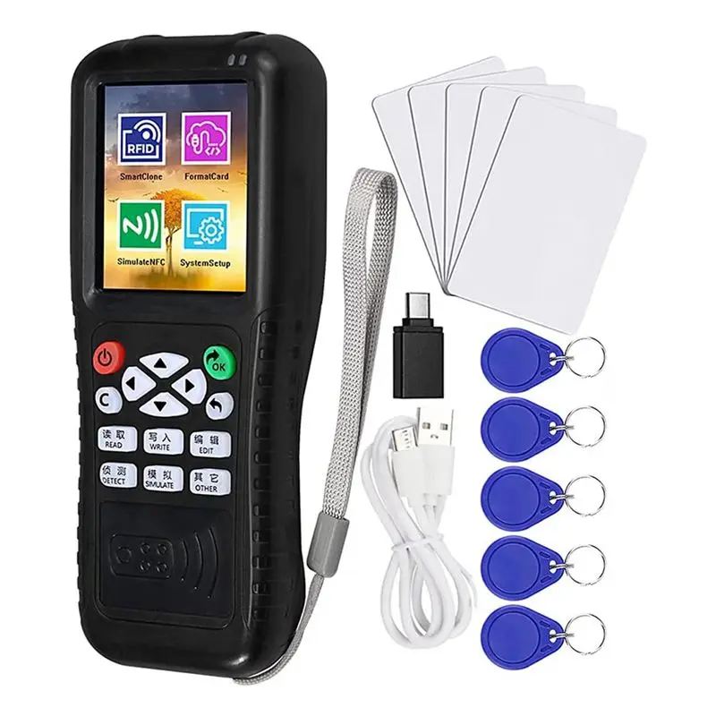 

Multi Frequencies RFID Smart Card Programmer, RFID Reader Writer Duplicator, Reader, Encrypted Card Decoder
