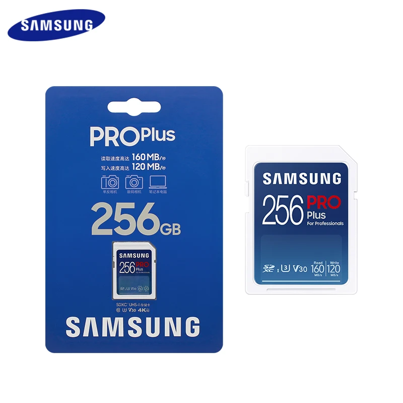 

Samsung PRO Plus SD memory card 32GB 64GB 128GB 256GB High Speed micro sd card speed up to 160MB/s SDXC U3 V30 USH-1 for Camera