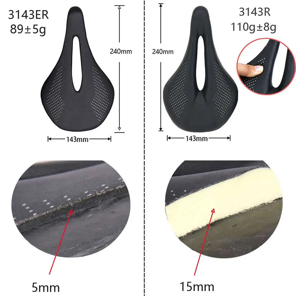 ELITA ONE MTB/Road Bike Saddle 240*143mm Carbon Rails7x7mm Bicycle seat Super Light 90g