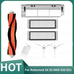 Dla Roborock S6 S5 MAX S50 S51 części 2 szt. Filtr HEPA 1 szt. Szczotka główna 2 szt. Szczotka boczna + 1 szt. Pokrowiec na szczotka główna akcesoria