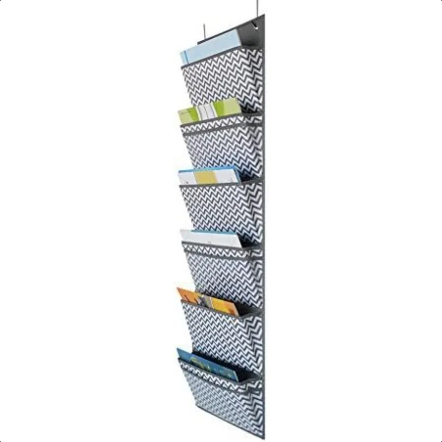 

Sustainable Office Storage Pocket Cascading Wall File Organizer 6 Pockets Letter Size File Folder Holders for Classroom Office