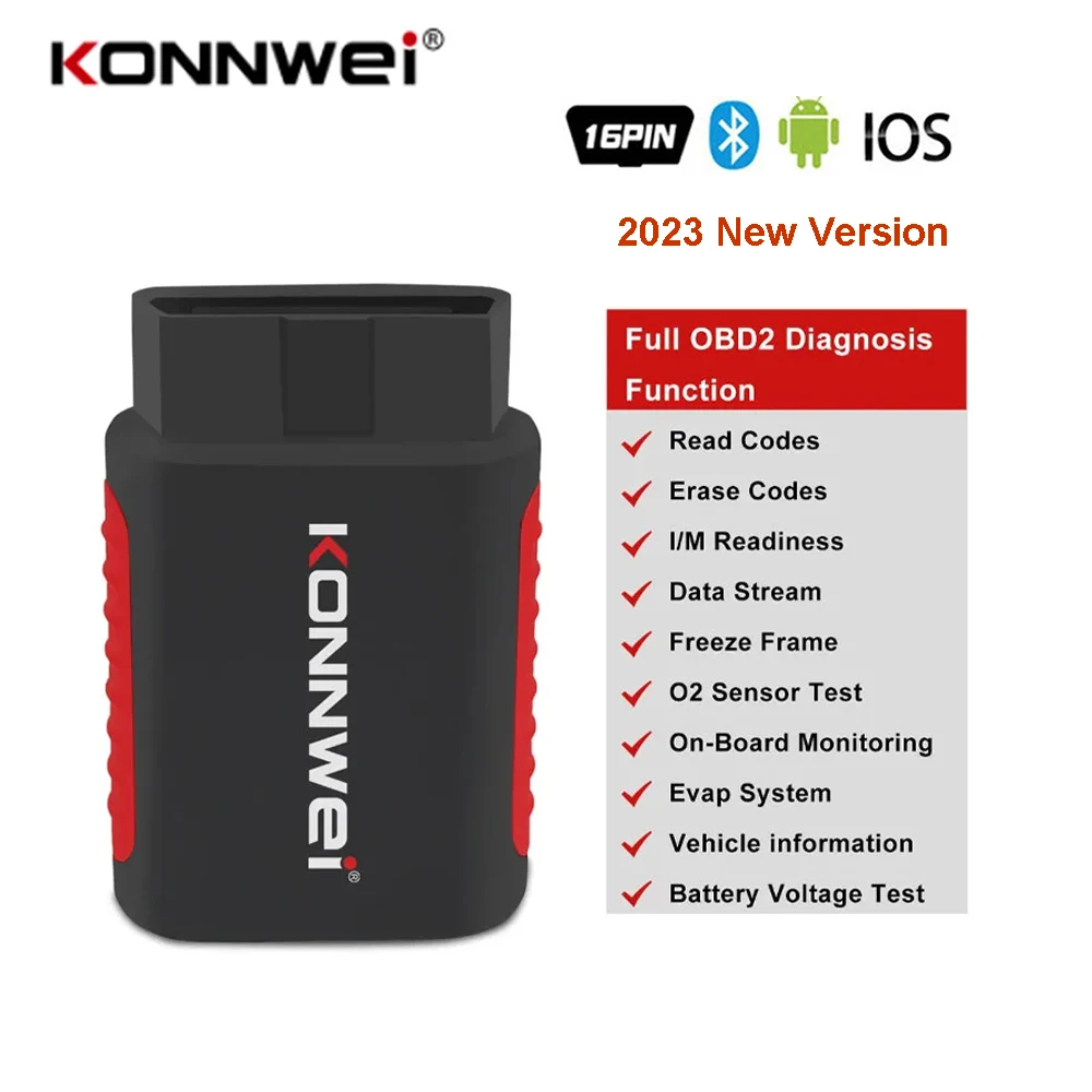 Универсальный автомобильный диагностический инструмент Bluetooth KONNWEI KDIAG, полная система, автомобильный сканер