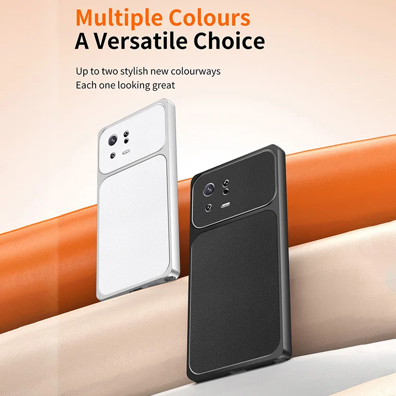 

Anti-Yellowing Shock-Resistant Lychee-Textured Phone Cases for Xiaomi13 with fleece Anti Silicone-reinforced lambskin protective