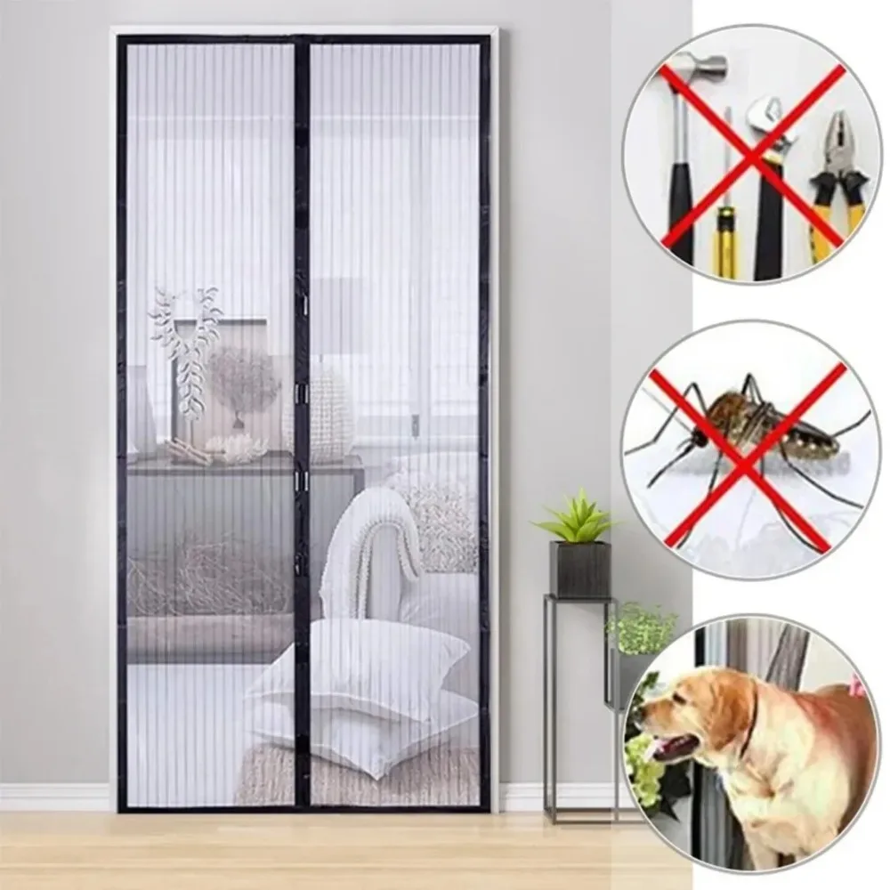 Magnetic Anti-Mosquito Net Anti Bug Fly Mouse Door and Window Screens No Punching Required Automatic Closing Curtains