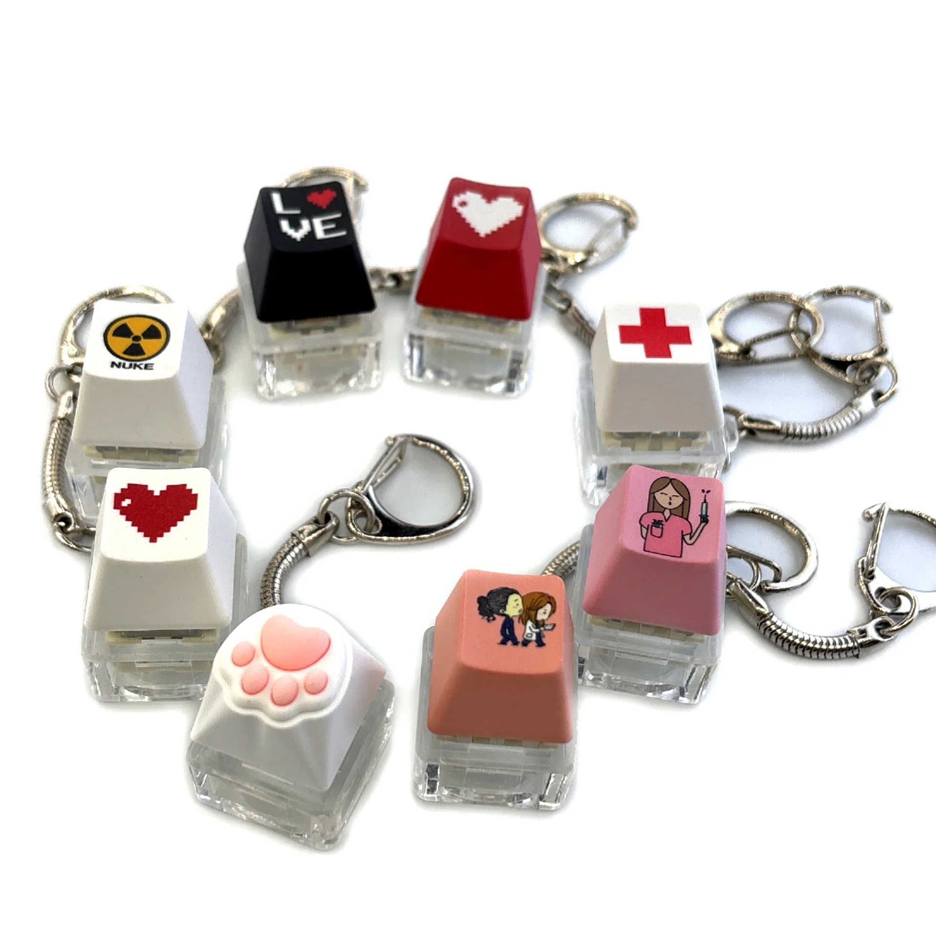 Mechanical Keyboard Key Cap Shaft Tester Keychain Key Ring Fingertip Press Dlow Pressure Toy Novelty Toy