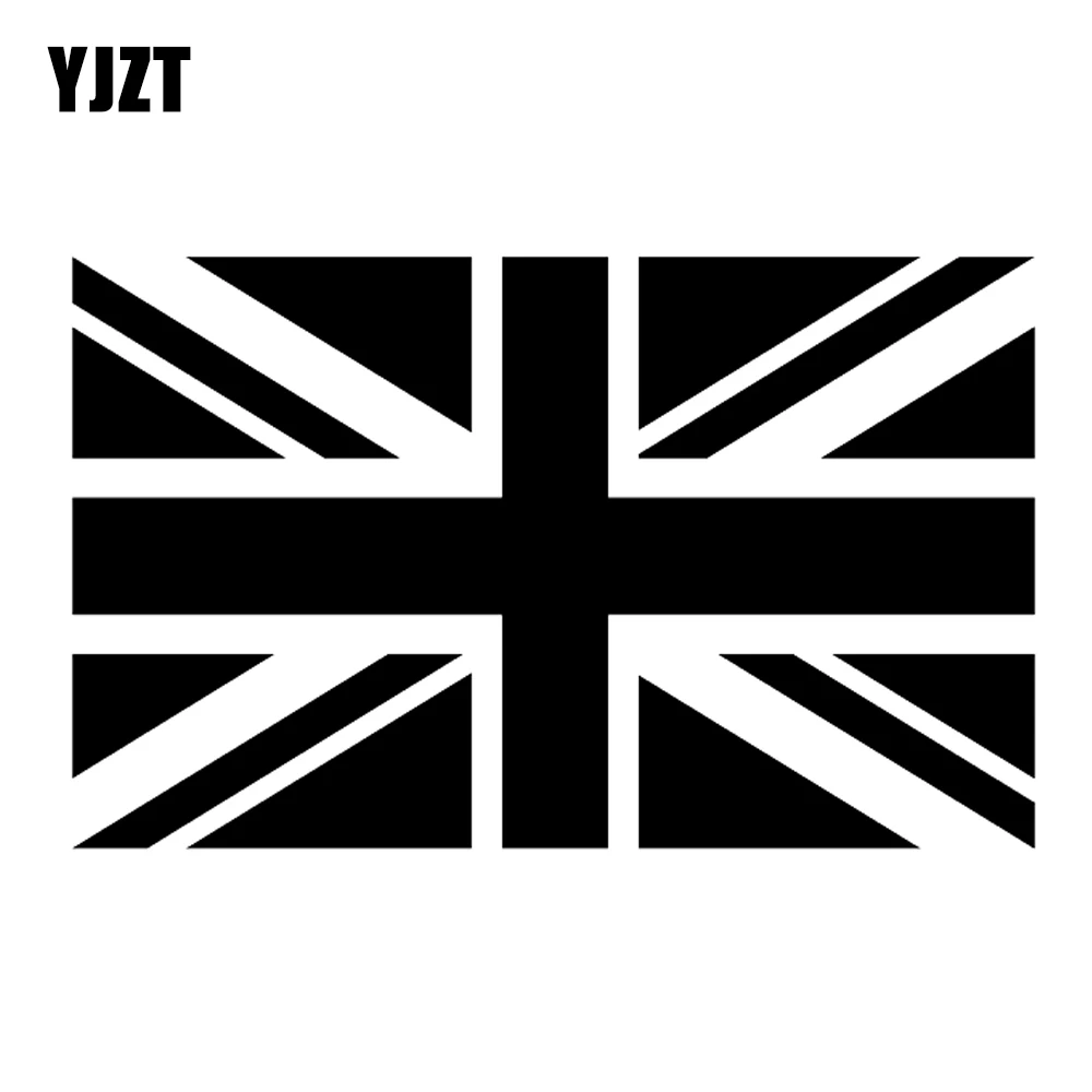 YJZT 16CM*9.5CM British Union Jack Flag Vinyl Decoration Car Stickers Decal Black/Silver Fashion Car-styling C11-1285