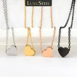 LUXUSTEEL Facotry Sale Simple Stainless Steel Heart Moon Cross Pendant Necklace For Women Collars Link Chains Romantic Gift