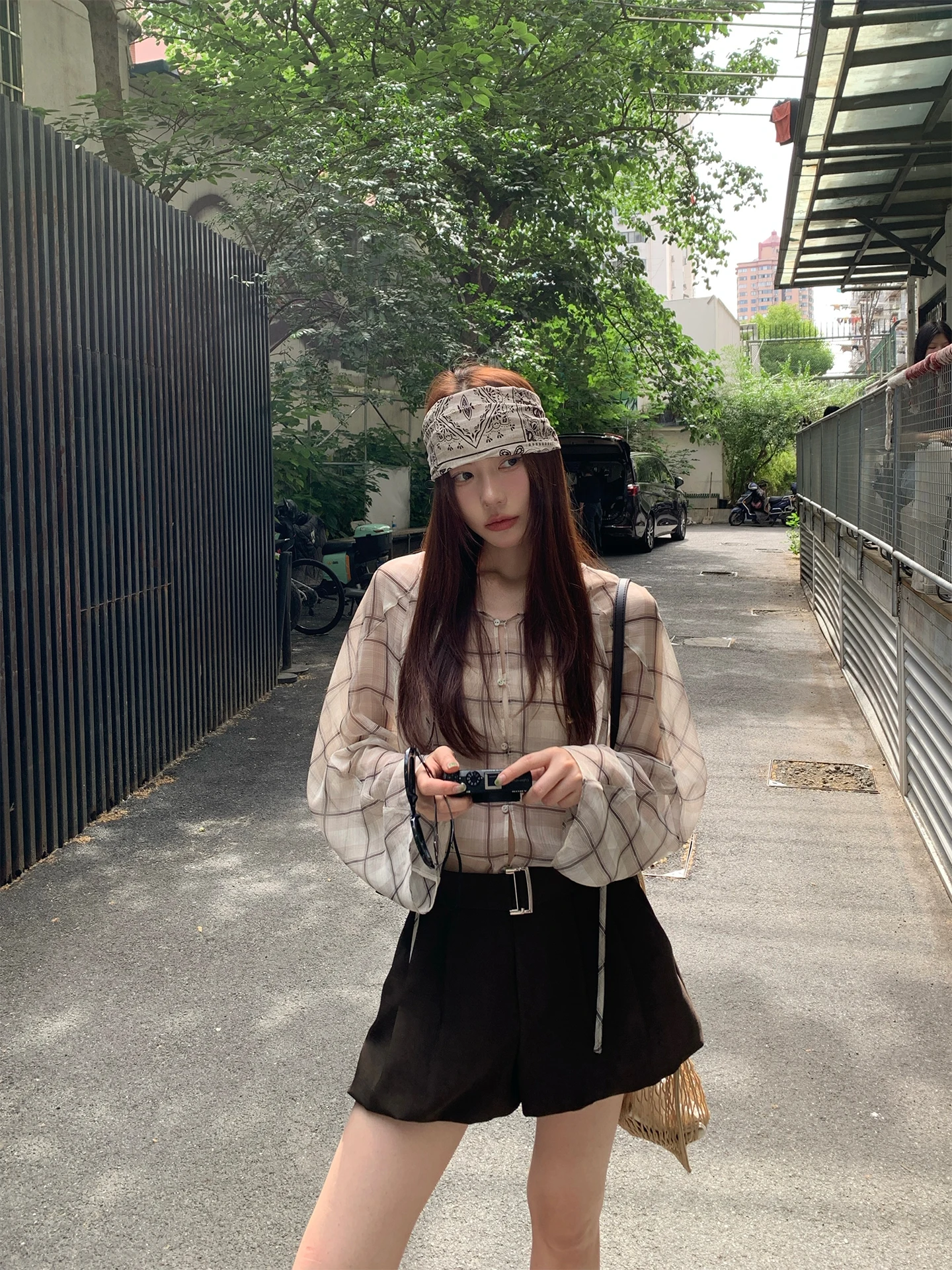 

Женская летняя рубашка в клетку Left Side, новинка 2025 года, с защитой от солнца, прозрачная, двусторонняя, из полиэфирного волокна