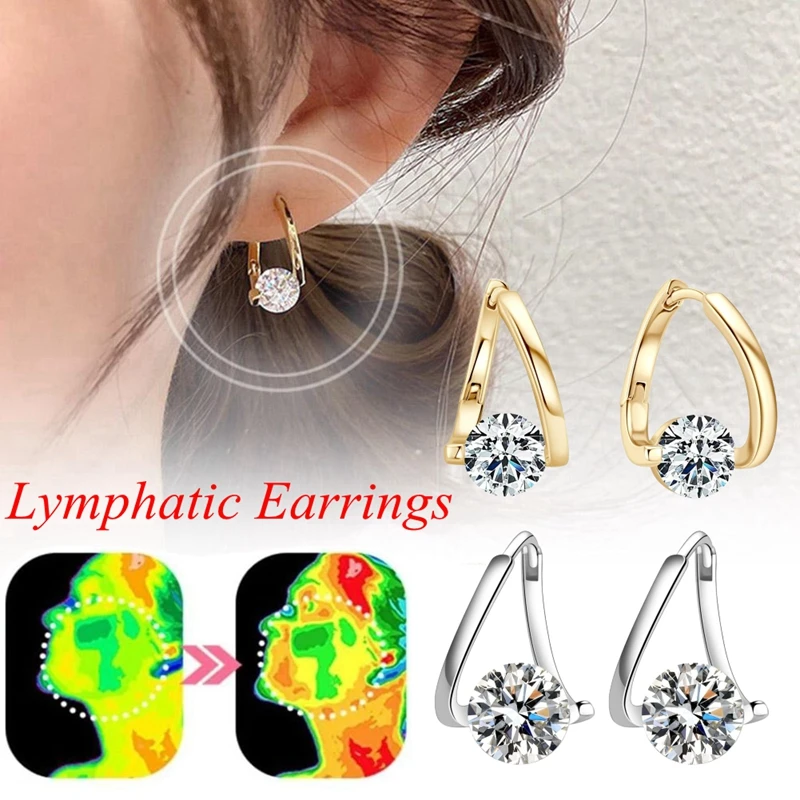 Lymphvity MagneTherapy Germanium Earrings Lymphatic Drainage Earrings Magnetology Lymphactive Mag Studs Zircon Stud Earrings