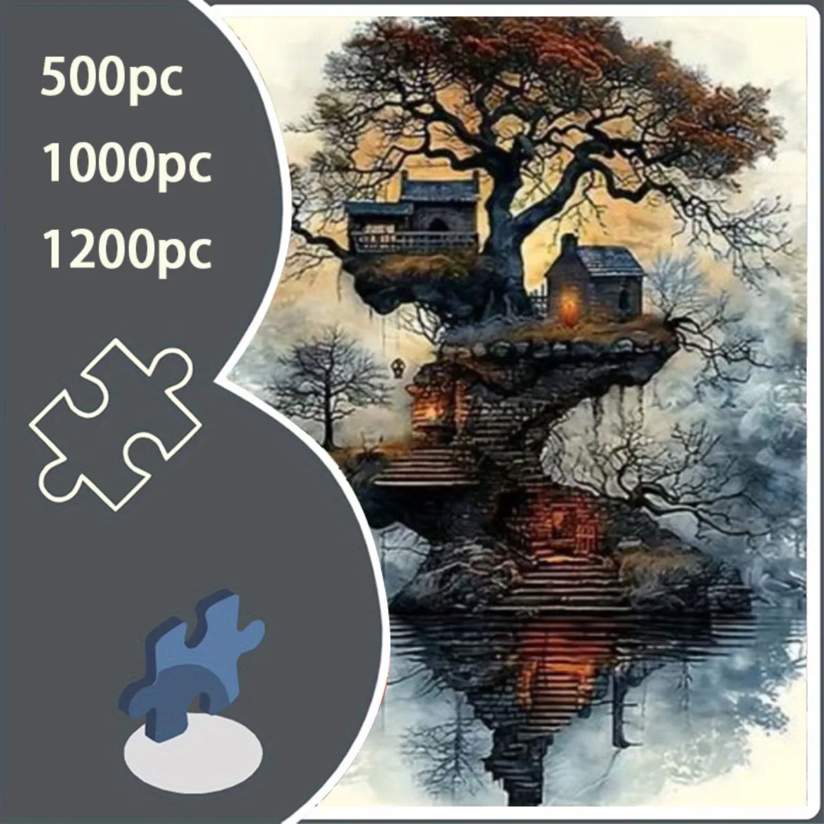 500/1000/1200pcs Jigsaw Puzzle Suitable for Adults & Families - Thick Durable Cardboard with Seamless Pieces, Charming Tree Ho