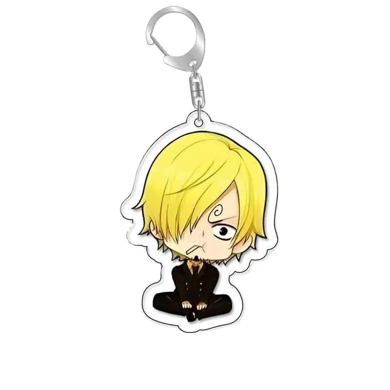 One Piece Cartoon Keychain Cap Luffy Anime Action Figure Zoro Sanji Home Car Key Decorate Children Birthday Gifts Christmas Gift