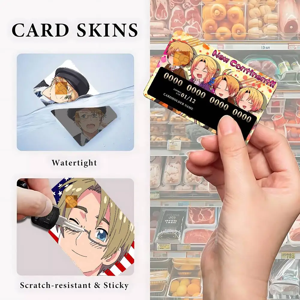 Hetalia World Stars Credit Card Skin Stickers Matte Anti Scratch Suitable For VISA Card Bus And Subway Contactless IC Cards