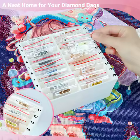 Forever Young Diamond Painting Drill Bag Storage Box Diamond Art Ziplock Bags Storage Diamond Painting Tools with number