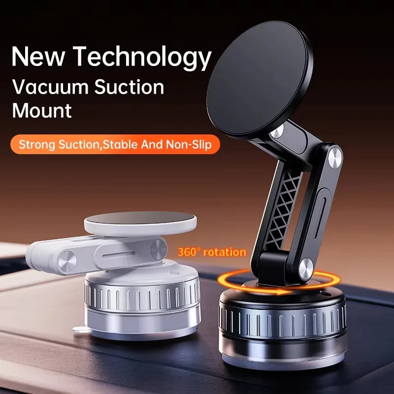 

New Car Mount Vacuum 360° Rotation Universal Magnetic Mobile Holder Phone Foldable Strong Suction Cellphone Stand