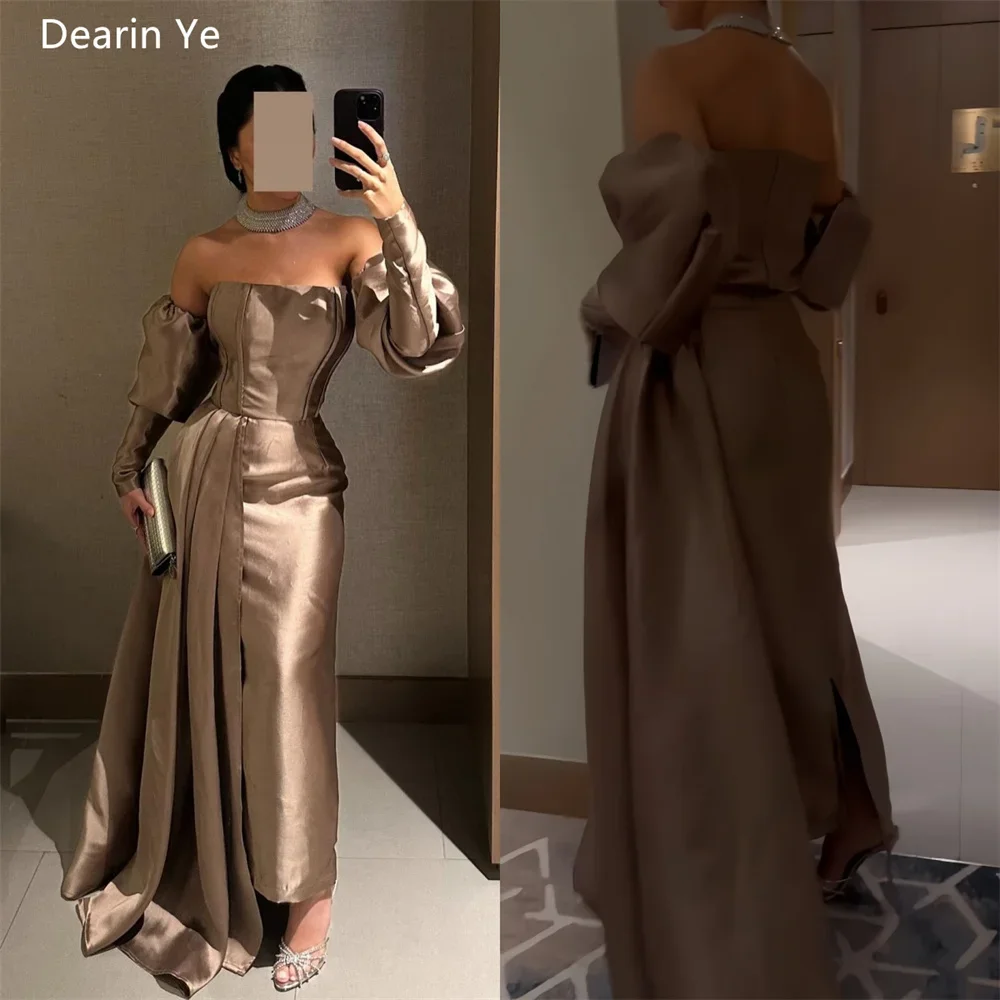 

Customized Formal Gown Dearin Off-the-shoulder Column Floor Length Skirts Draped Ruffle Bespoke Occasion Dresses Prom Evening Dr