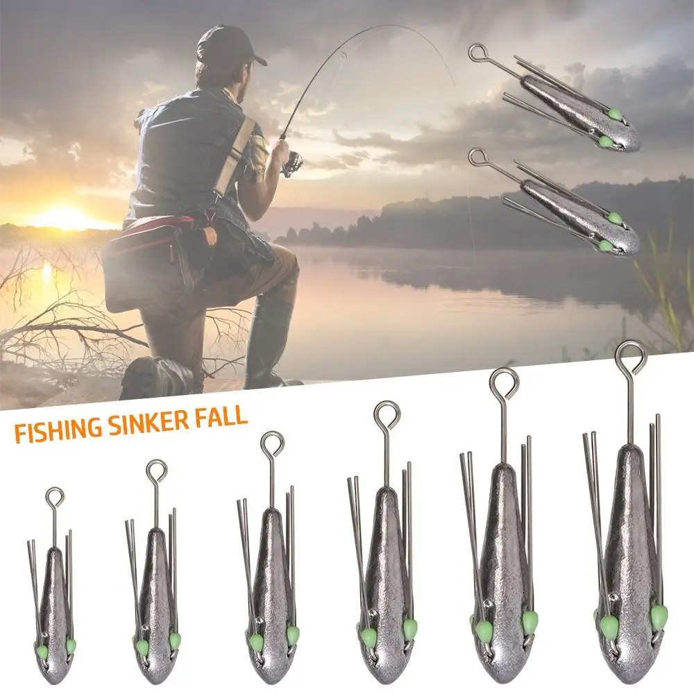 

Hot sea fishing fishing sinker fall Brass Hook Connector lead sinker Sharped with luminous bead Line Sinkers sea fishing