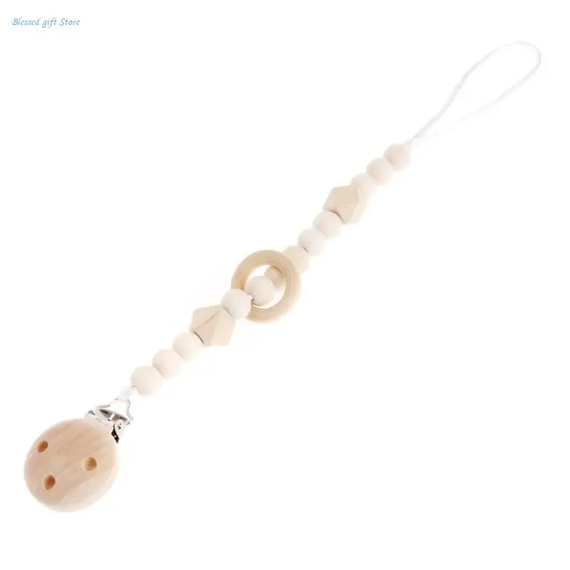 Wooden Pacifier Chain Clips Clip Baby Nipple Holder Anti-lost