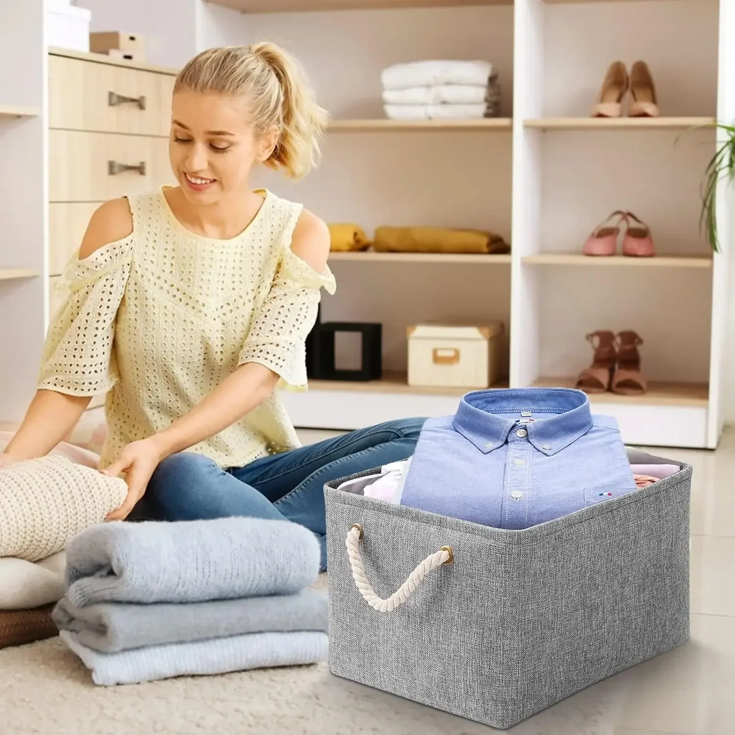 أشتات سلة التخزين خزانة صندوق تخزين سلة الغسيل للعب الملابس الجوارب كتاب منظم أداة تخزين متعددة الوظائف