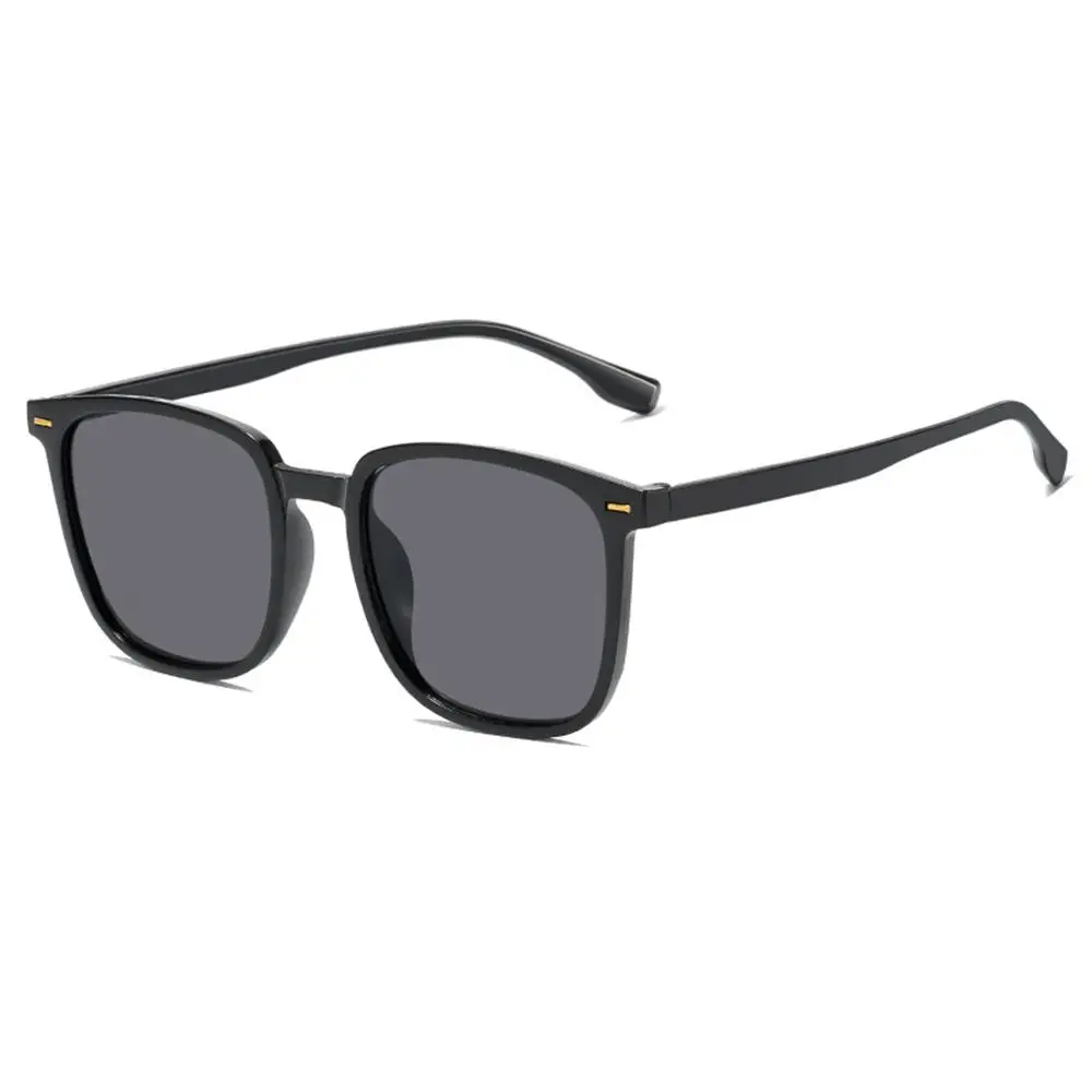 Gafas de sol con protección UV400 para hombre, lentes de sol de color marrón té, estilo callejero y de viaje, con montura cuadrada, para conducir, Unisex, 2024