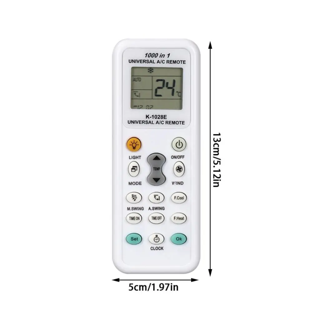 Remote Control AC Universal Tahan Lama K-1028E 1000 In 1 Pengontrol AC Remote Control LCD Daya Rendah