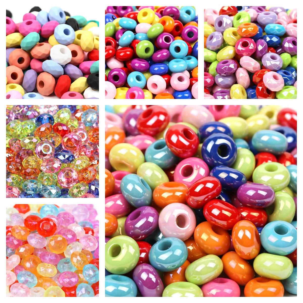 100Pcs 14mm Colourful Acrylic Beads Plastic Beads DIY Mobile Phone Chain String Jewelry Necklace Beads Making Supplies Wholesale