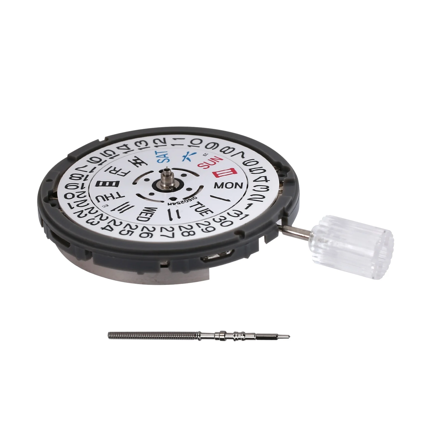 NH36/NH36A Mechanical Movement 24 Jewels White Datewheel Crown At 3.0 Mechanism Replacements