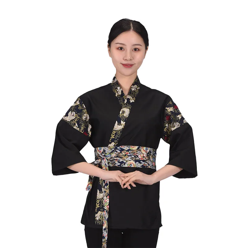 Dame im japanischen Stil Koch jacke Hotel Restaurant Uniform Food Service Küche Koch Mantel Bäckerei Kellnerin Arbeits kleidung Kimono