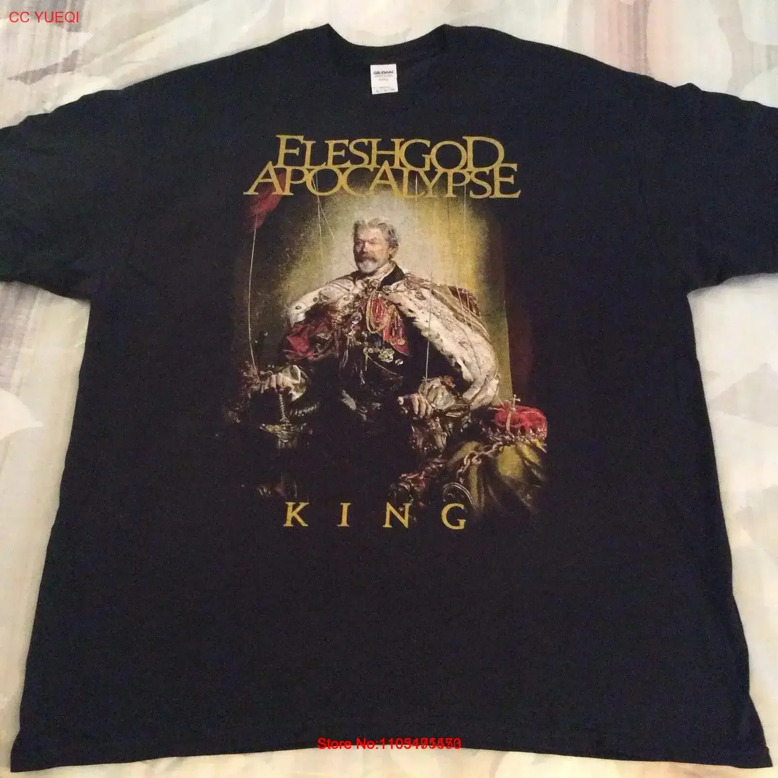 FLESHGOD APOCALYPSE King t-shirt XL Inquisition Urgehal Urfaust Empyrium vintage lavé décontracté unisexe graphique respirant