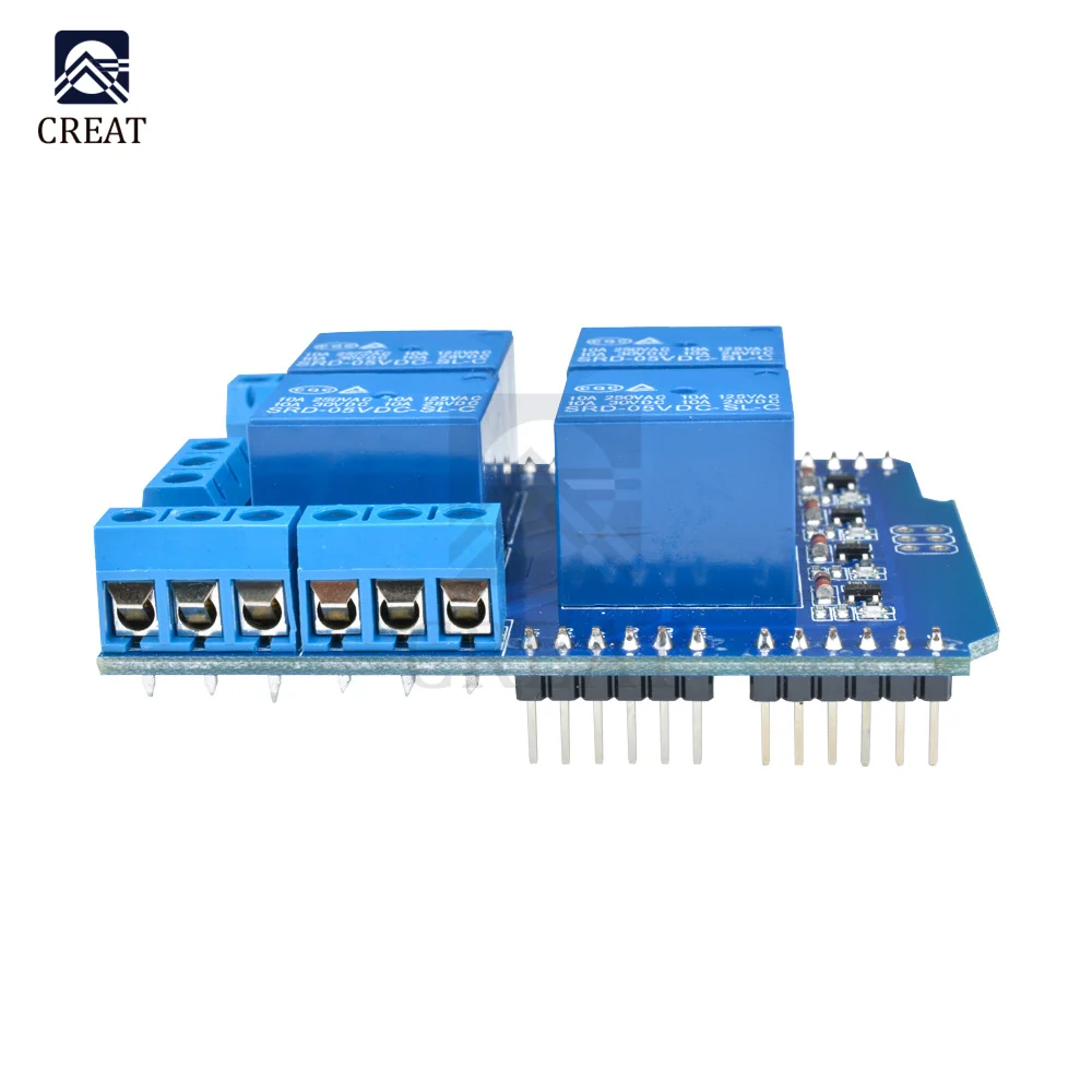 5V 4CH 4 CH Channel Relay Swtich Shield V2.0 Expander Expansion Drive Board for Arduino R3 Development Driver Module One