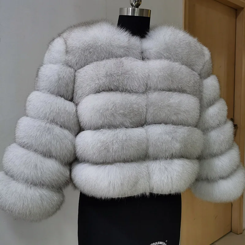 2025 MAOMAOKONG Naturale Reale Cappotto di Pelliccia di Volpe Giubbotti da Donna Inverno Gilet di Pelliccia di Lusso Beige Cachi Breve Pelle Abbigliamento Femminile