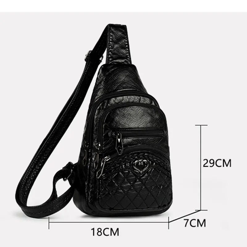 Women Bags Vintage Chest Bag for Woman PU Leather Banana Sling Bag Retro Fashion Shoulder Chest Crossbody Daypack Travel Purse