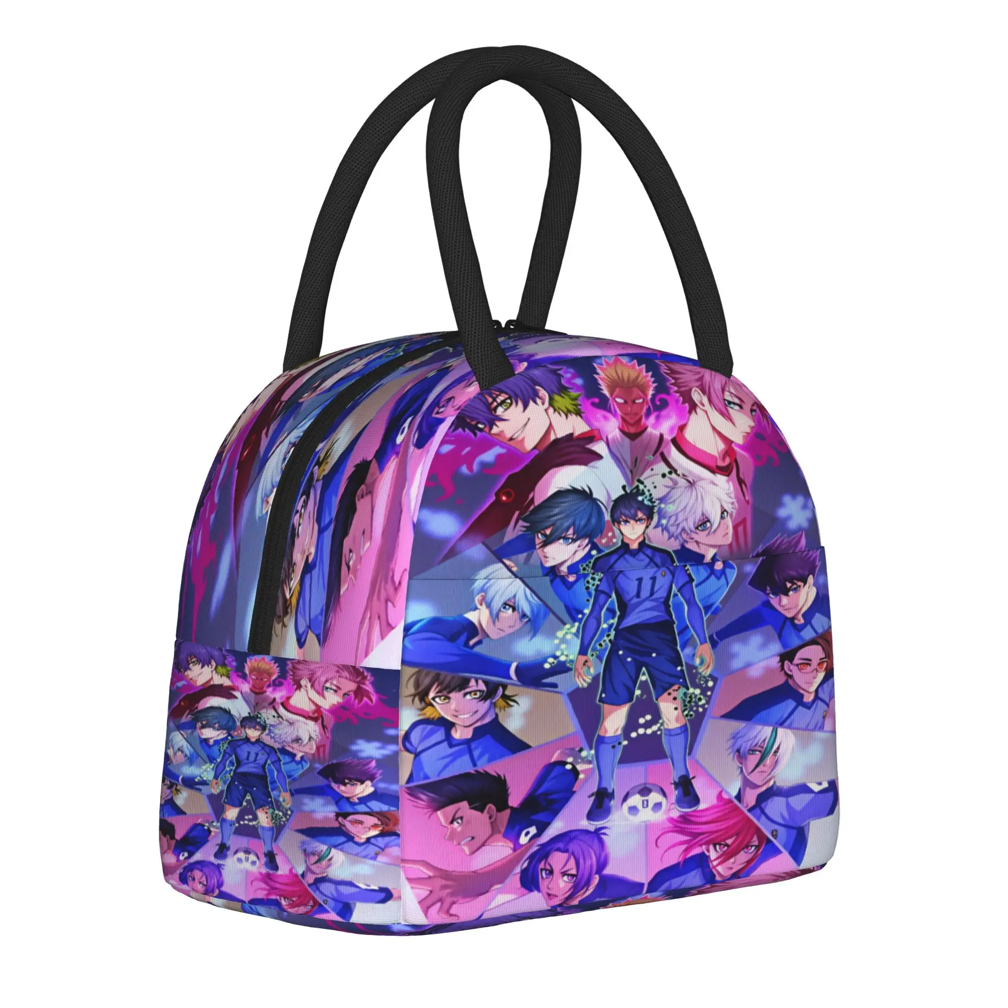 Anime Blue Locks Lunch Bag For Adult  Print Lunch Box Vintage School Cooler Bag Portable Insulated Oxford Thermal Lunch Bags