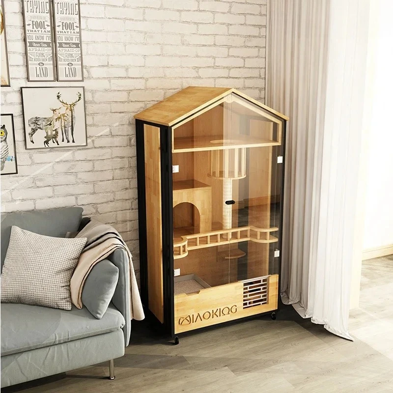 

three-story household cat display cabinet cat house