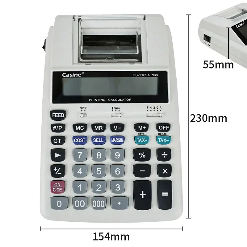 2 Color Print Calculator Very Long Endurance LCD Large Screen Display 12-bit Metal Panel Printed Calculator Retail Business Work