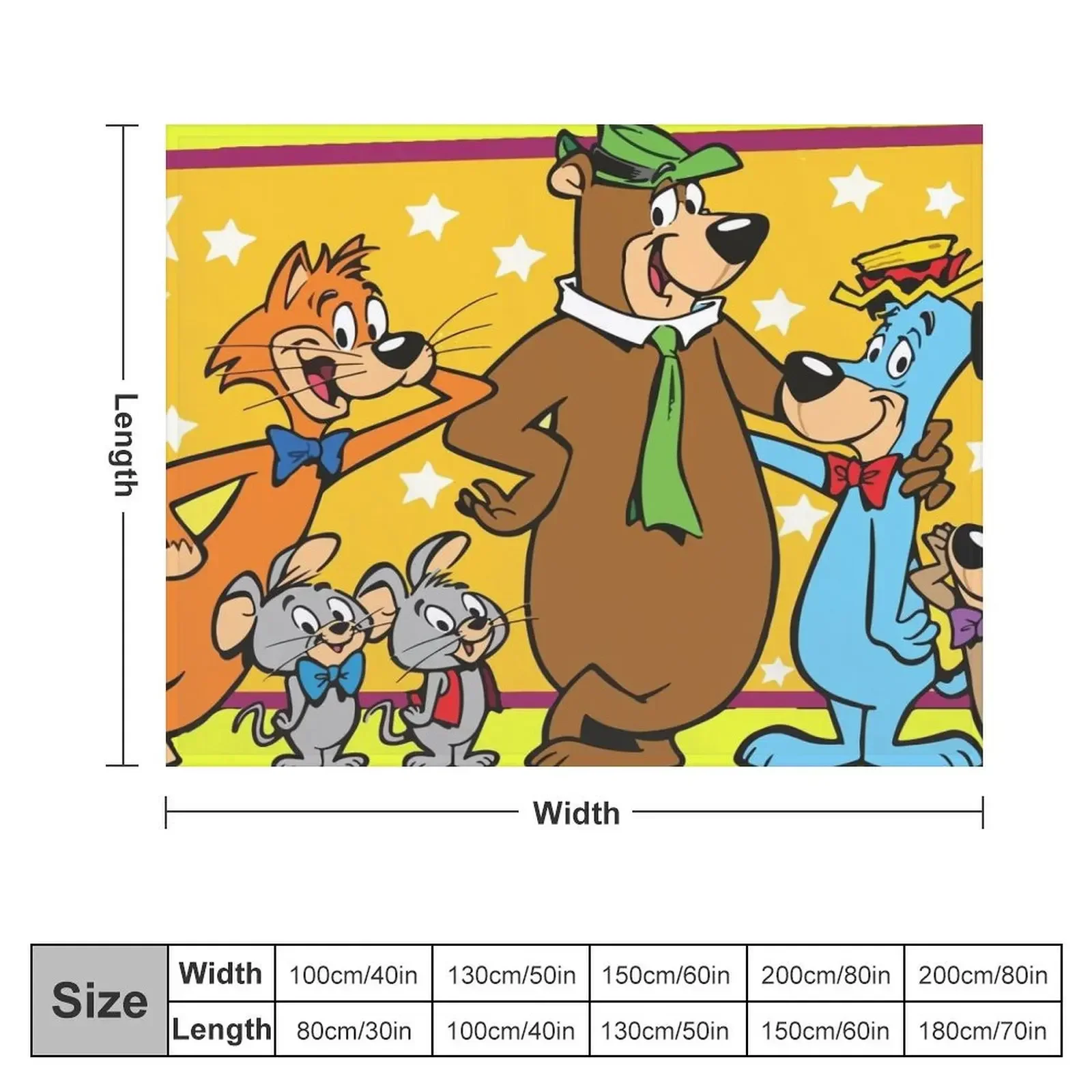 huckleberry hound and friends Throw Blanket Flannel Fabric Thin Blankets