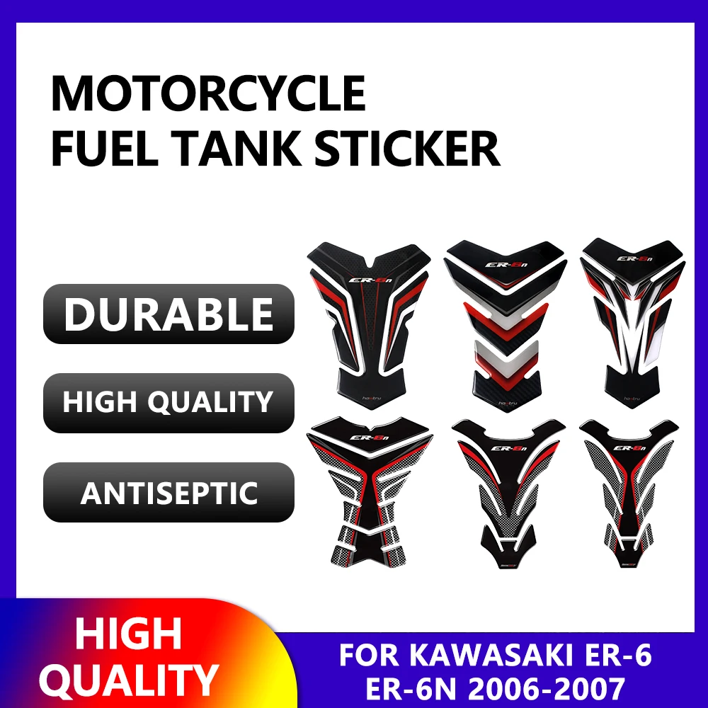 

Motorcycle Stickers for Kawasaki ER-6 ER-6N 2006-2007 3D Moto Carbon Fiber Fuel Tank Pad Protection Sticker Fuel Tank Decal