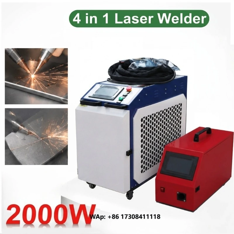 New Portable All-in-One 2000W Water-Cooled High-Accuracy Fiber  Welder 4-in-1 Cleaner Cutter for On-site Repair