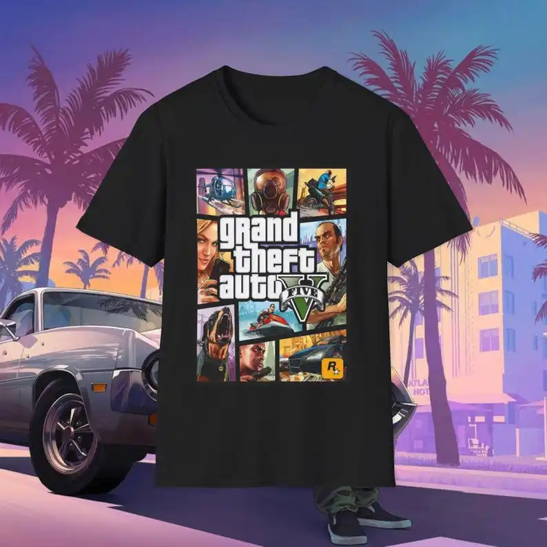 Футболка унисекс в мягком стиле GTA 5. Grand Theft Auto V Leonida Vice City