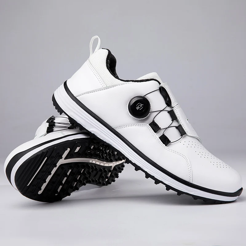 Chaussures de golf professionnelles en cuir pour hommes, baskets de sport, chaussures d'entraînement athlétiques pour golfeurs, pointes d'enge extérieures, grande taille ino -47