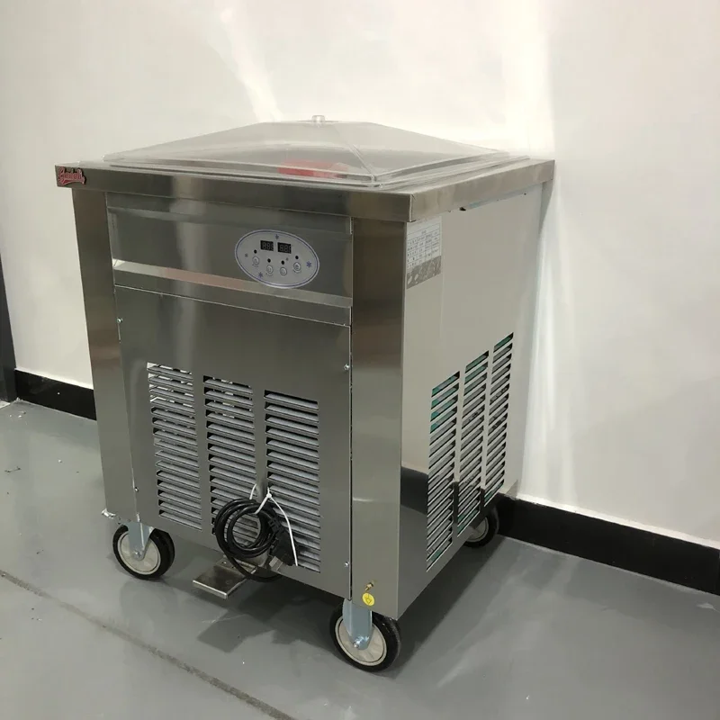 Máquina de sorvete laminado frito, iogurte frito, smoothie de frutas, freezer, mesa, máquina comercial de rolo de sorvete frito