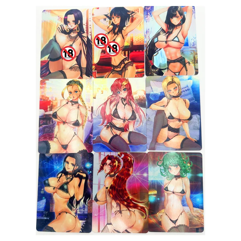 

9pcs/set Android 18 Boa Hancock Tatsumaki ACG Sexy Nude Toys Hobbies Hobby Collectibles Game Collection Anime Cards