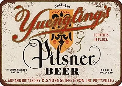 1934 Yuengling;s Pilsner Beer Vintage Look Reproduction Metal Tin Sign 8X12 Inches