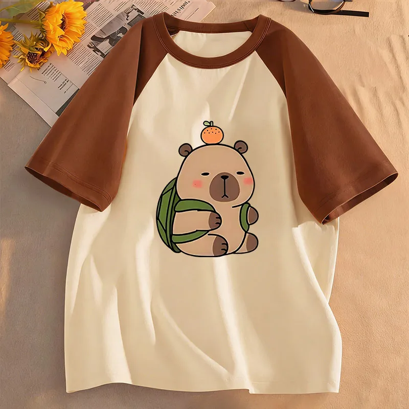 2026 Kawaii Capybara T-Shirts Kurzarm Manga Kinder T-Shirt Jungen Mädchen Sommer Frühling Lässiges Oberteil Tee Shirt