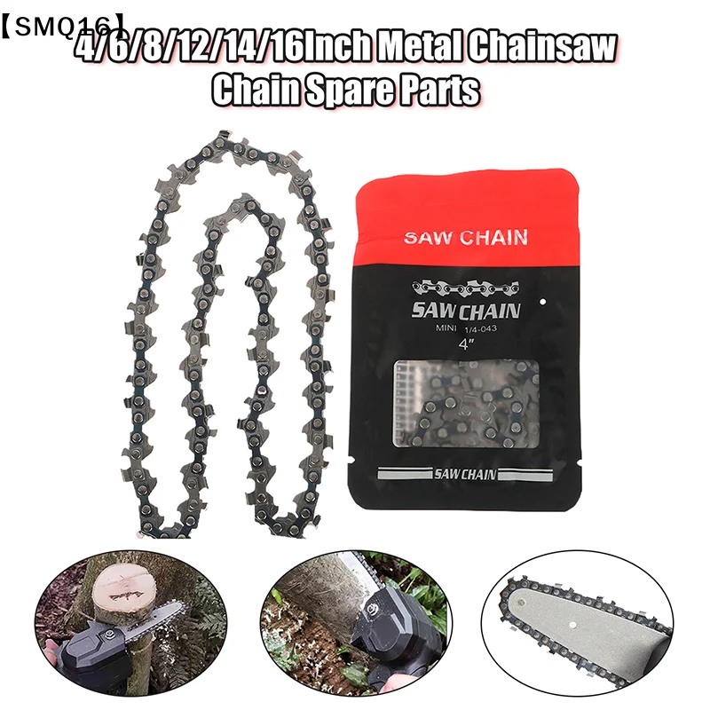 4/6/8/12/14/16 Inch Metal Chainsaw Chain Spare Parts Link Chainsaw Saw Chain Blade Electric Saw Accessories Wood Cutting【SMQ】