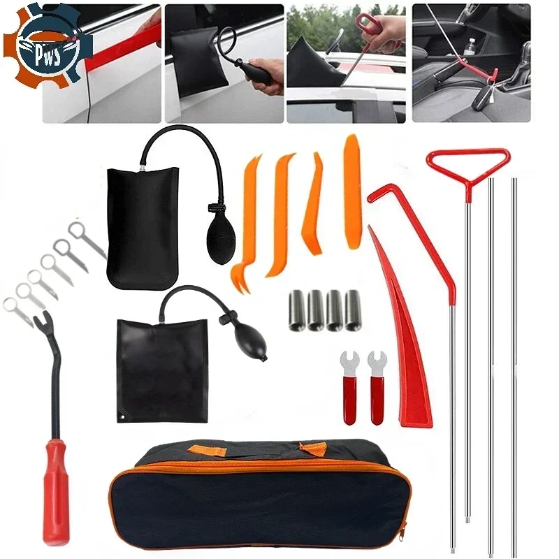 

New Open Car Door Tool Kit Inflatable Air Pump Auto Window Door Open Fixing Gripper Tools Long Reach Kits