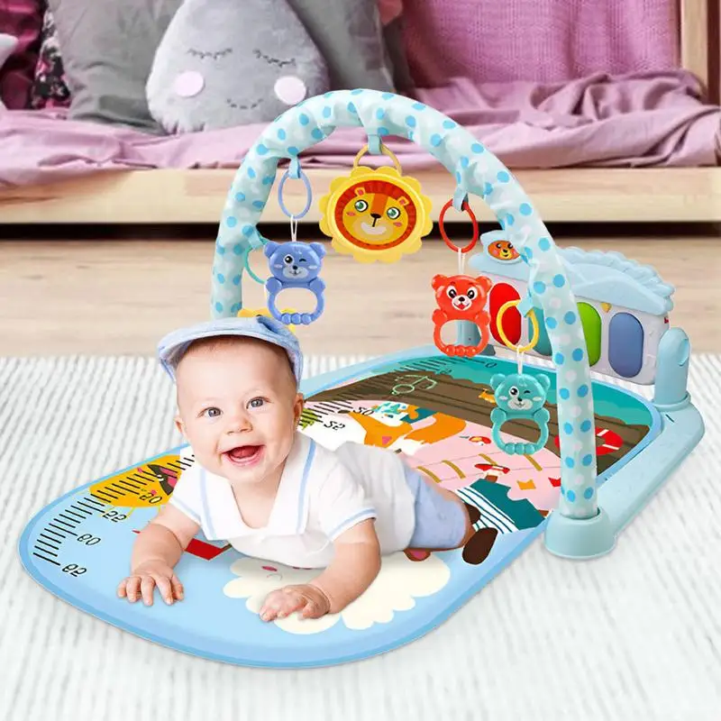 Play Gym Mat For Kids Musical Activity Center With Lights Developmental Activity Gym Play Mat With Detachable Toys For Boys And