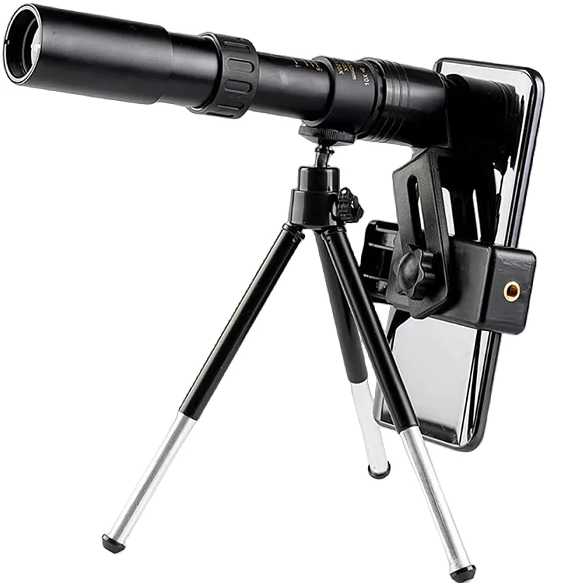 10-300X40 Metal Continuous Zoom Monocular Mobile Phone Camera Adjustable High-definition Telescope Hunt Tourism Scope Outdoor