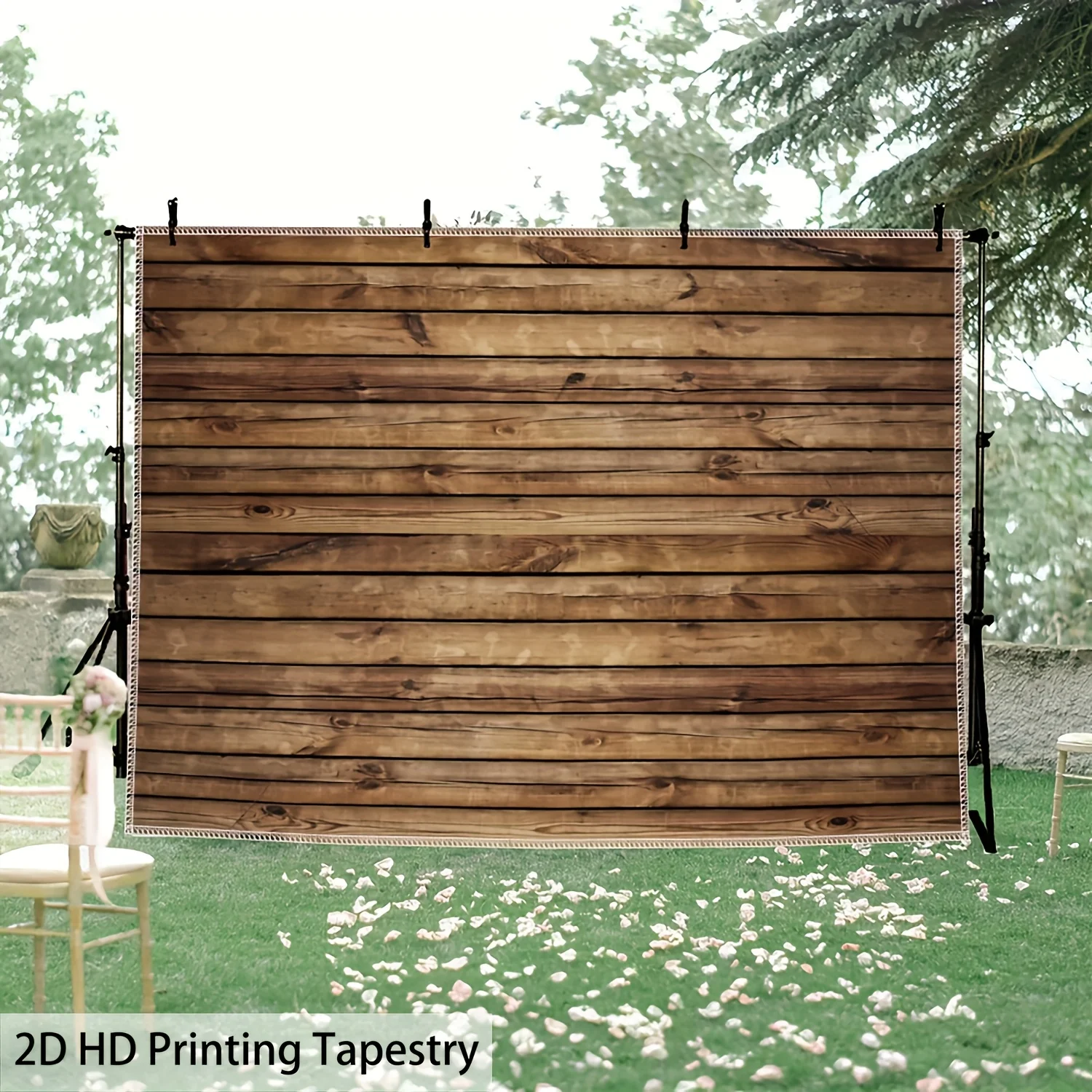 VIKAMA Retro Wooden Plank Texture Tapestry Brown Wood Board Backdrop Photo Studio Bedroom Wall Hanging Decor
