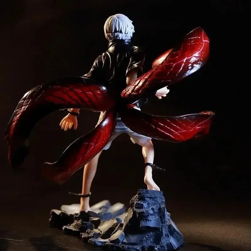 Nieuwe Tokyo Ghoul Kaneki Ken 21Cm Actiefiguurmasker Model Anime Twee Hoofden Ornament Cool Gevecht Cadeau Speelgoed Wit Haar Verzamelen